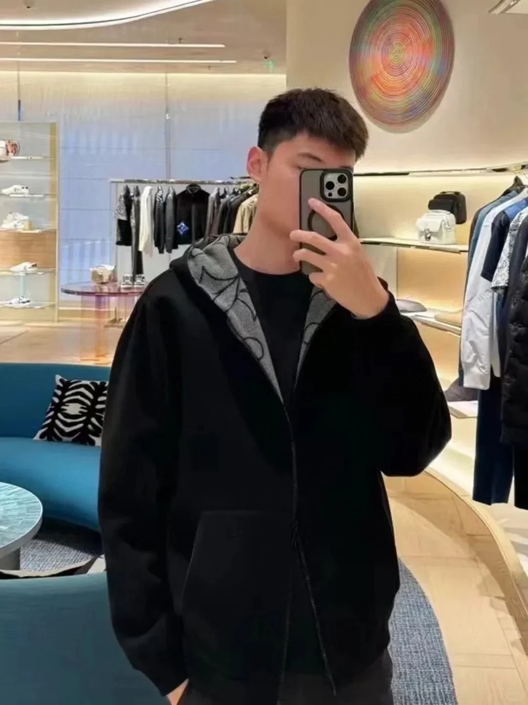 루이비통 리버시블 더블 페이스 울 후디 블루종 1AFAA0