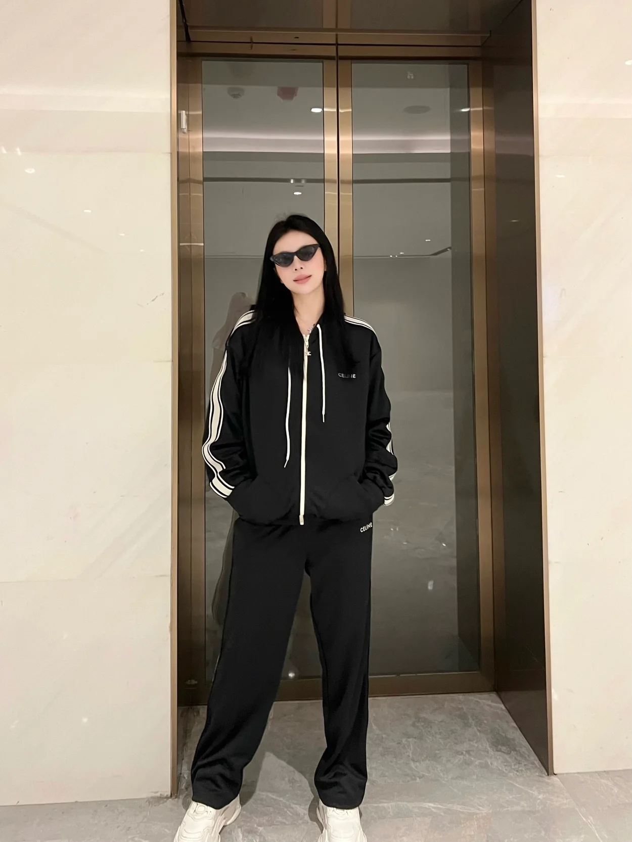 셀린느 더블 페이스 저지 트랙수트 재킷