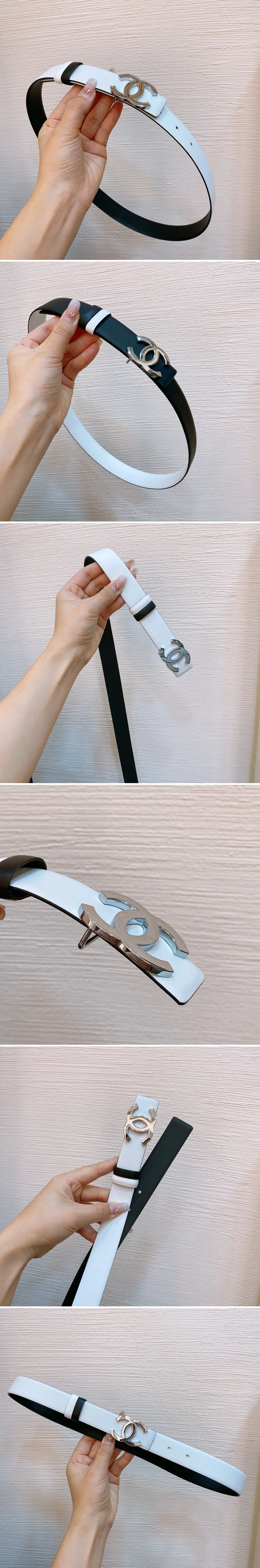 샤넬 CC 로고 소가죽 양면 벨트 상세 이미지 2