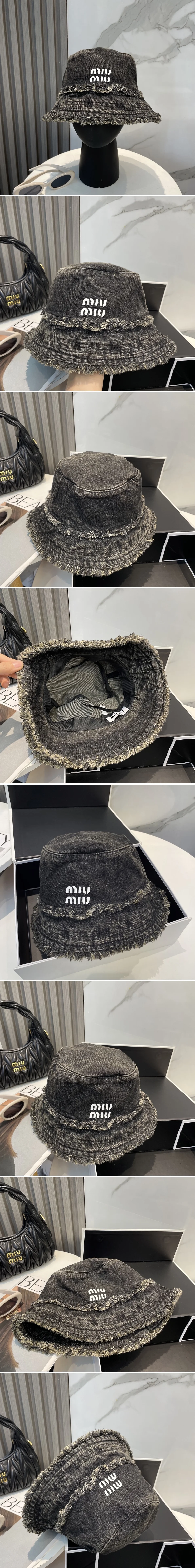 미우미우 데님 버킷햇 벙거지 상세 이미지 2