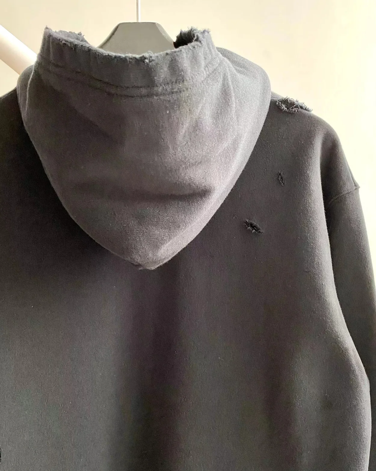 발렌시아가 로고 프린트 코튼 블렌드 저지 후디