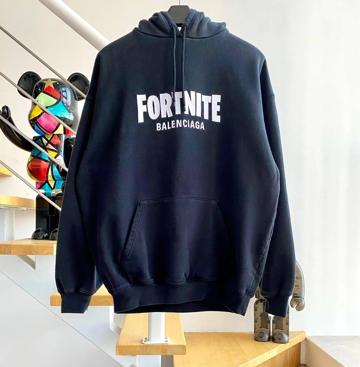 발렌시아가 x FORTNITE 2021 미디엄 핏 후디 블랙