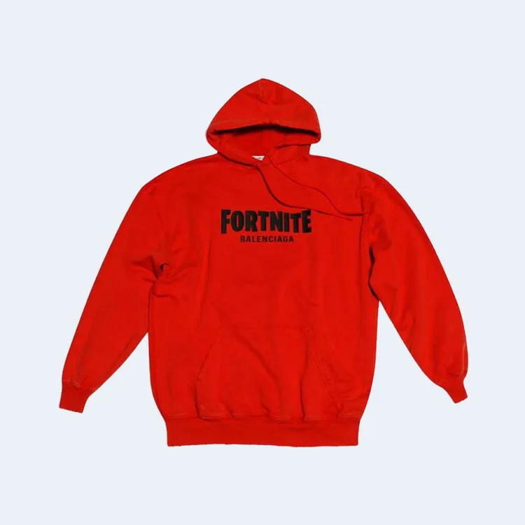 발렌시아가 x FORTNITE 2021 미디엄 핏 후디 레드