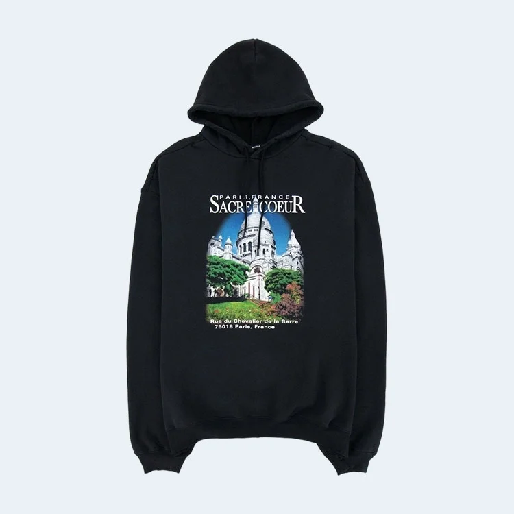 발렌시아가 Sacré Coeur 프린트 오버사이즈 후디