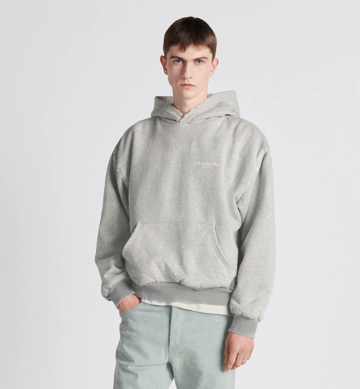 디올 COUTURE 후드 스웨트셔츠 그레이