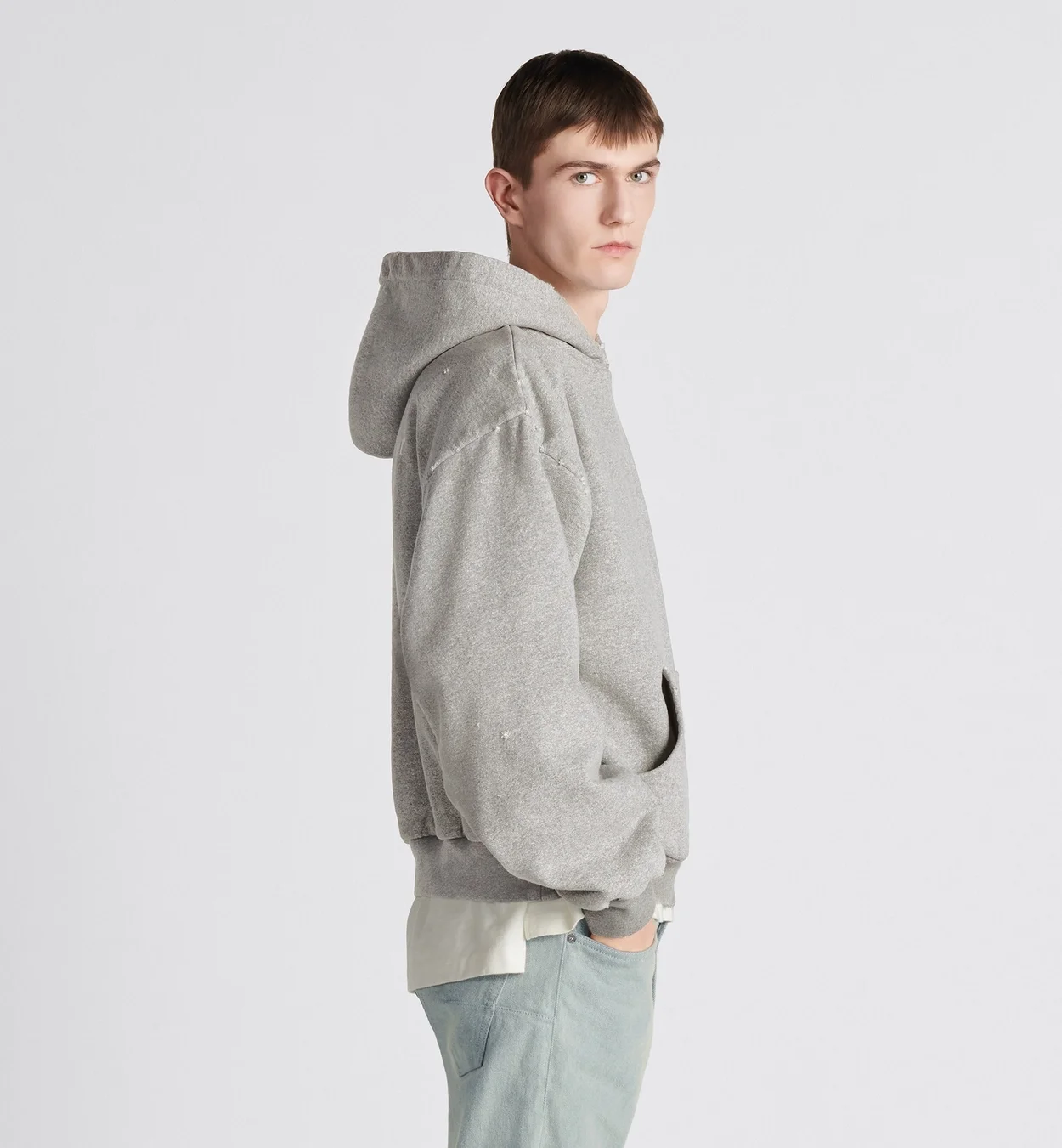 디올 COUTURE 후드 스웨트셔츠 그레이