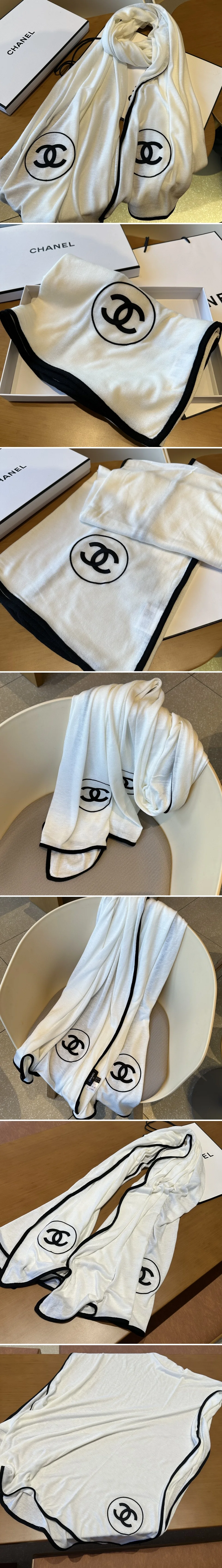 샤넬 CC로고 캐시미어 스카프 상세 이미지 2