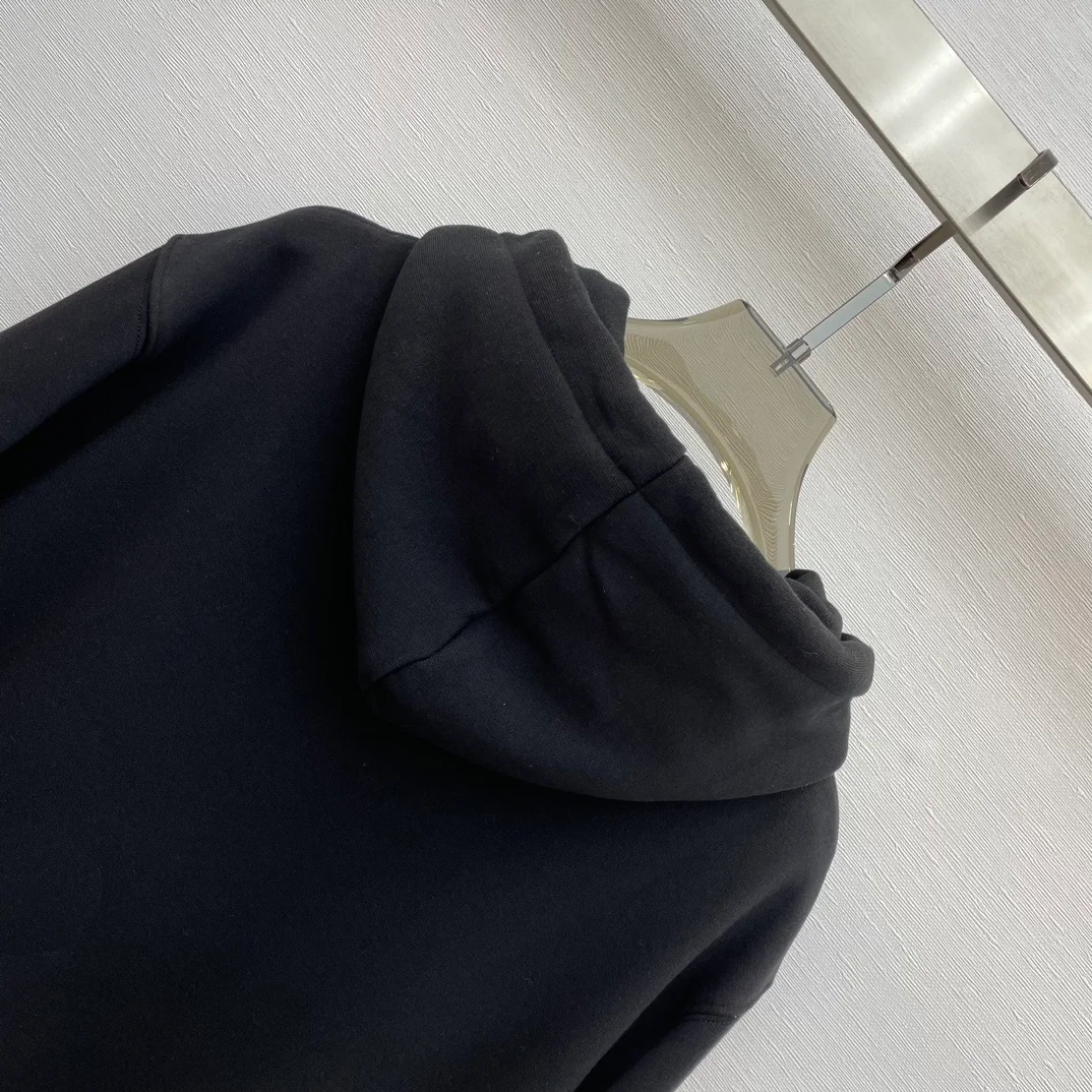 디올 아이콘 후디드 블랙 스웨트셔츠