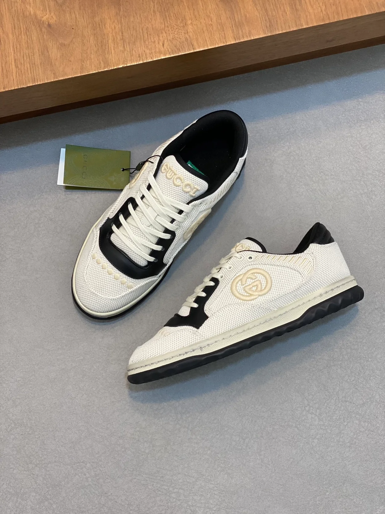 구찌 MAC80 스니커즈 베이지 캔버스