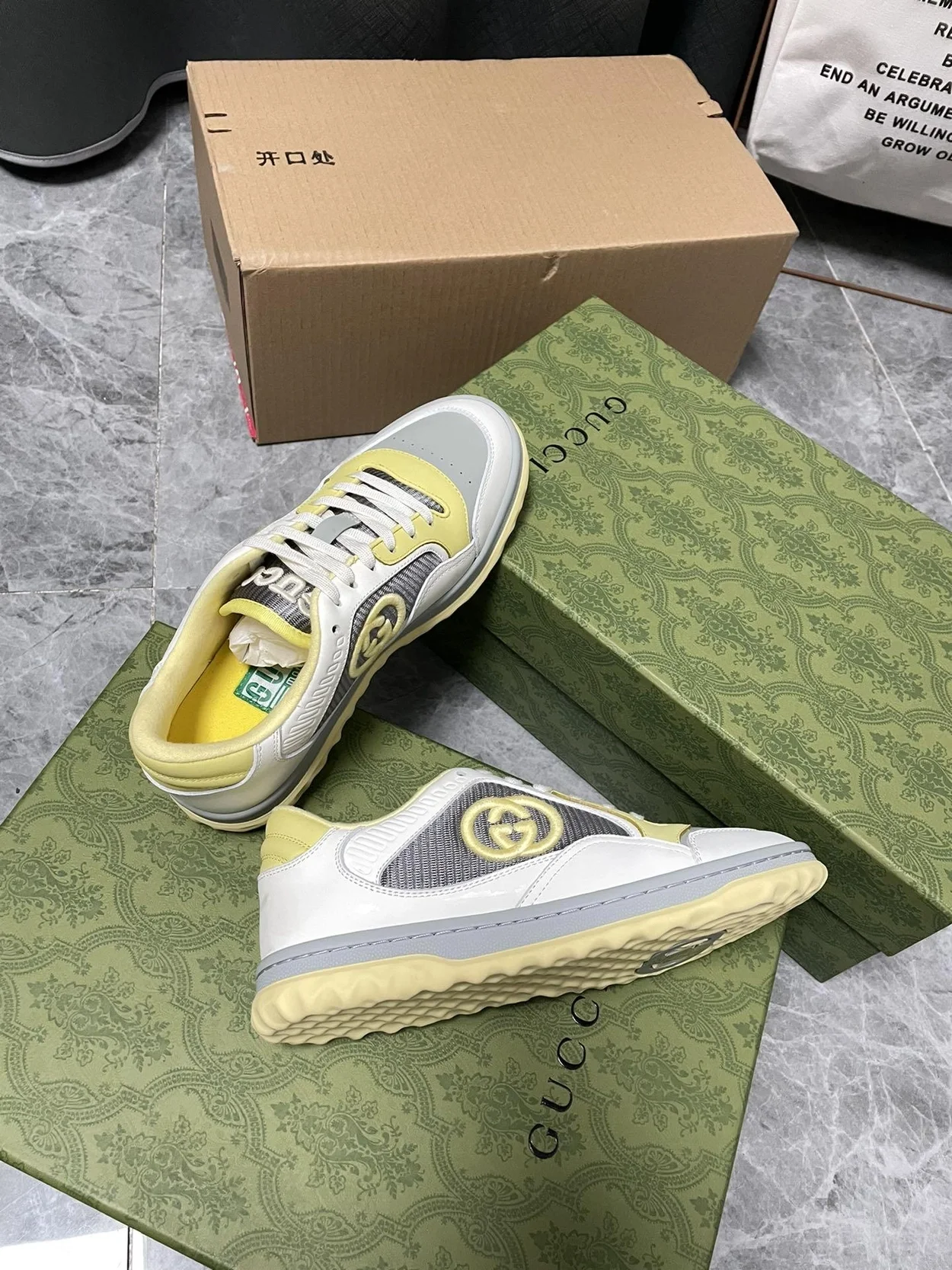 구찌 MAC80 로우탑 스니커즈 옐로우