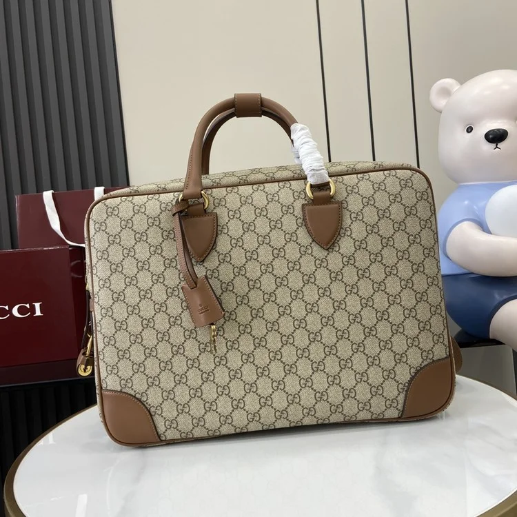 구찌 GG 엠블럼 브리프케이스 블랙 821149