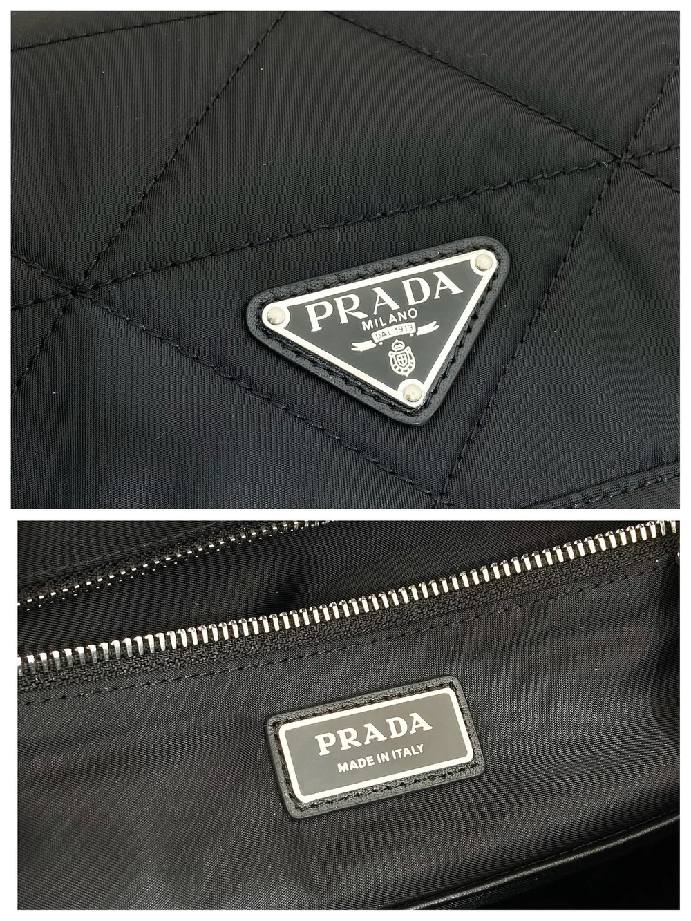 프라다 리나일론 탑 스티칭 백팩