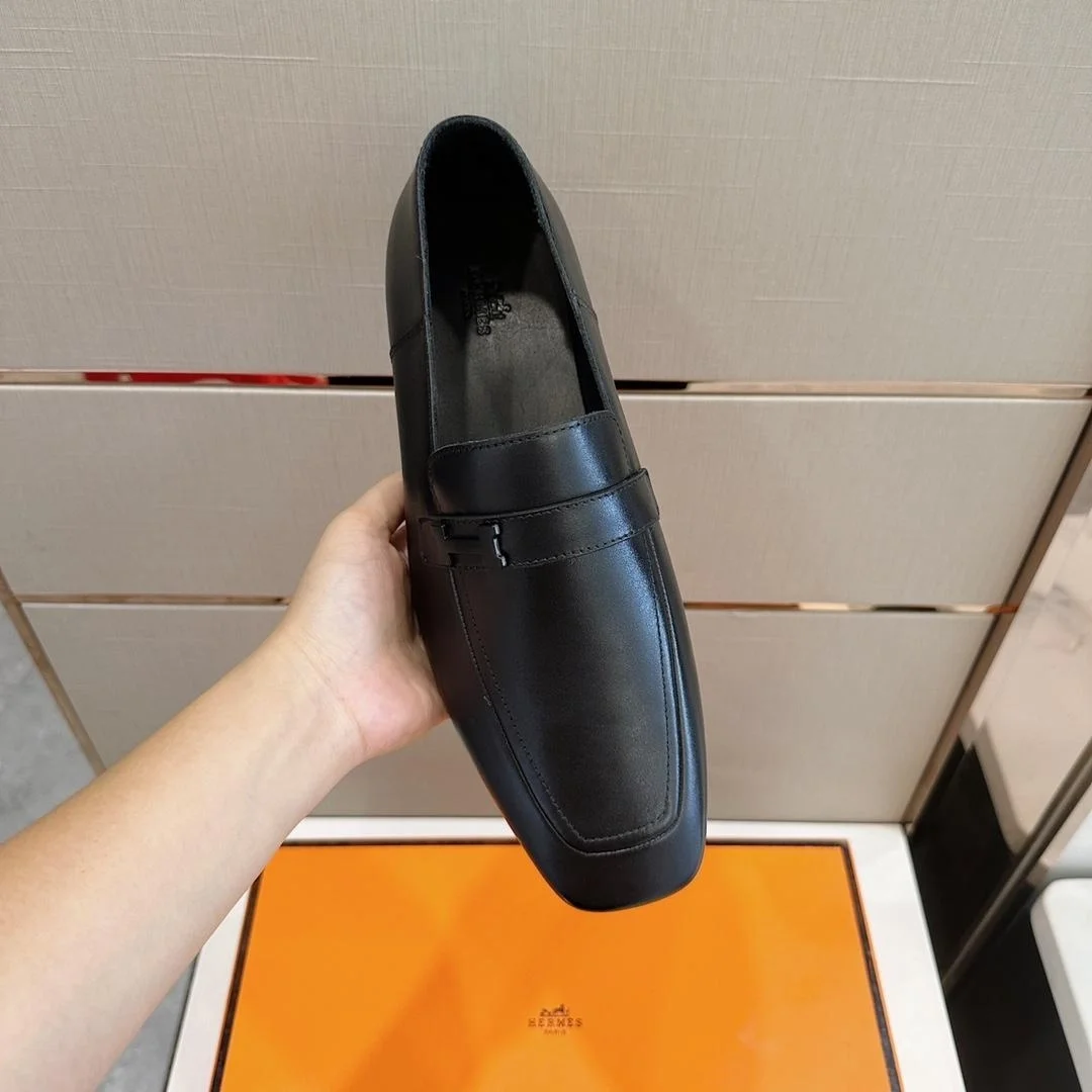 에르메스 지오바니 레더 올 블랙 로퍼