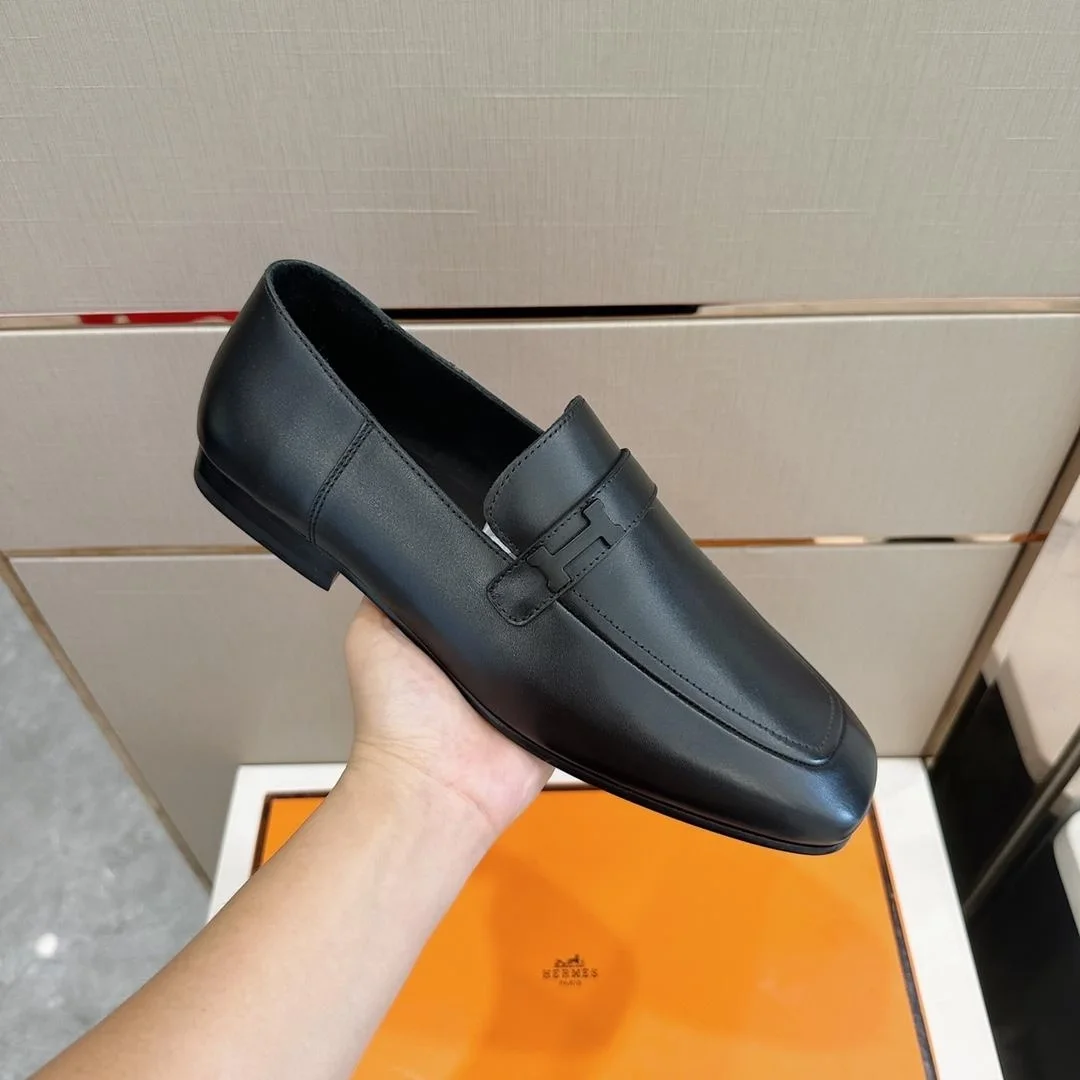 에르메스 지오바니 레더 올 블랙 로퍼