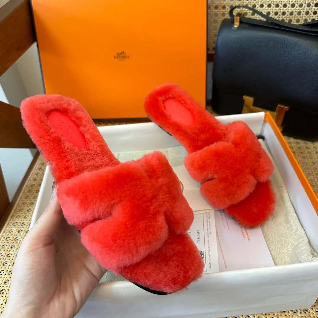에르메스 시어링 오란 샌들 로즈
