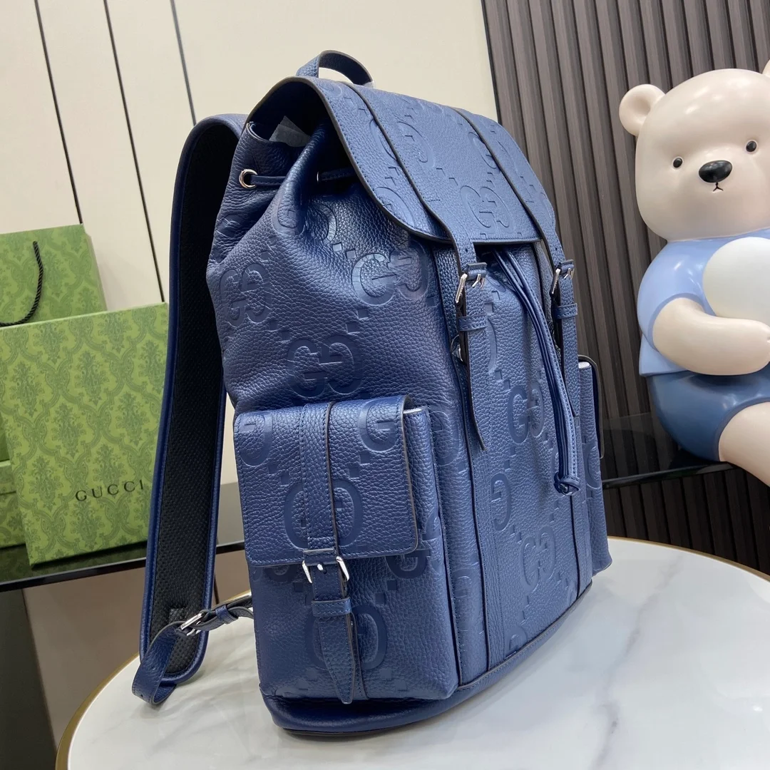 구찌 블루 레더 점보 GG 백팩