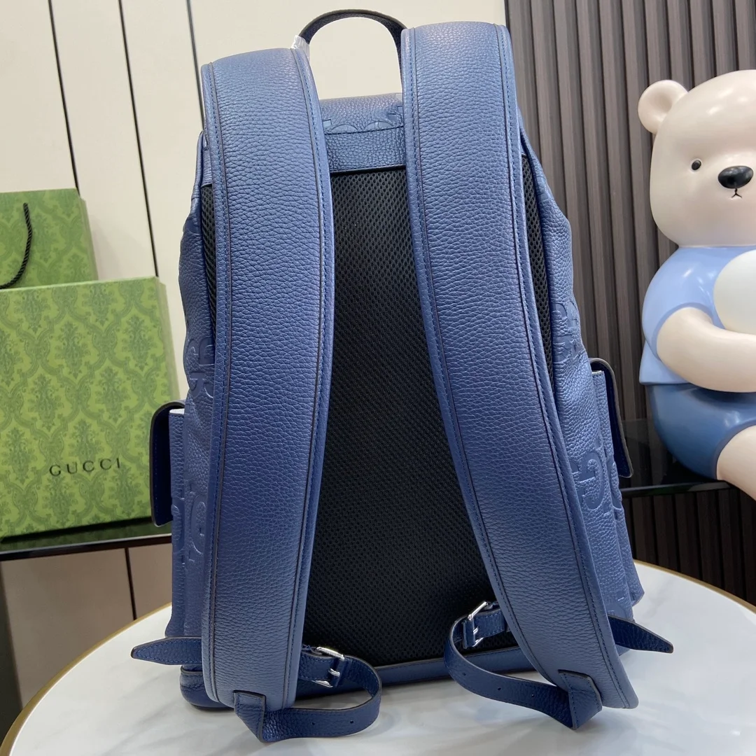 구찌 블루 레더 점보 GG 백팩