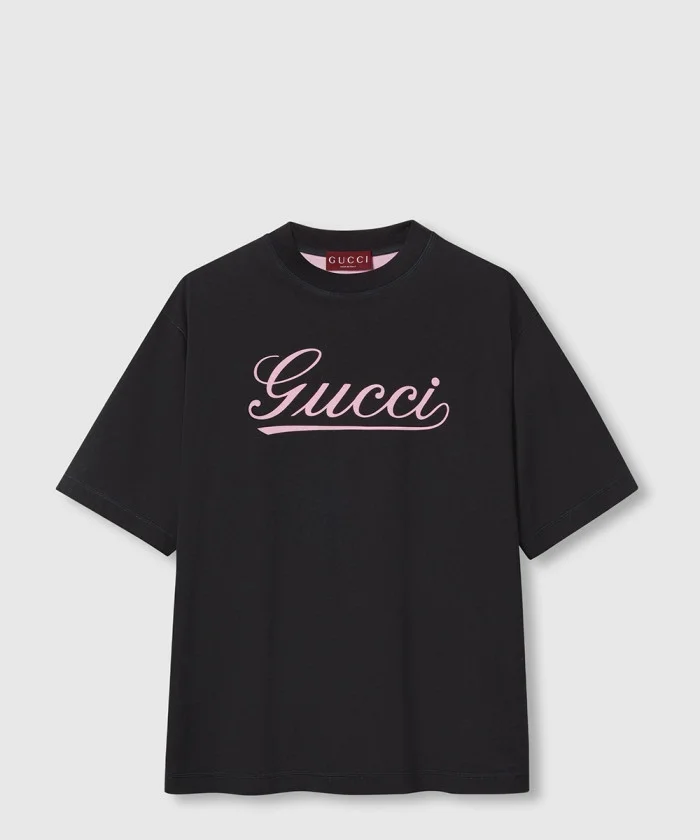 구찌 시그니처 Gucci 로고 프린트 코튼 티셔츠