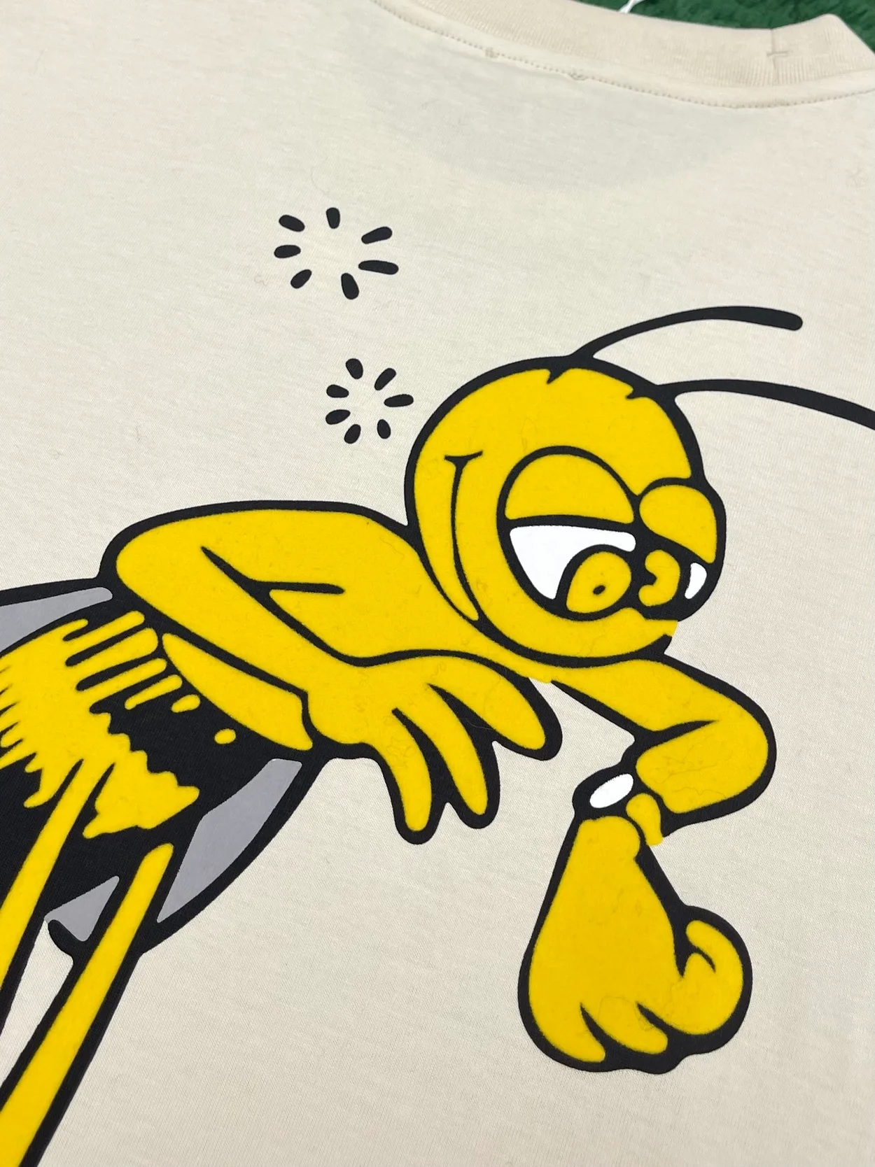 버버리 Bee 로고 코튼 티셔츠 베이지