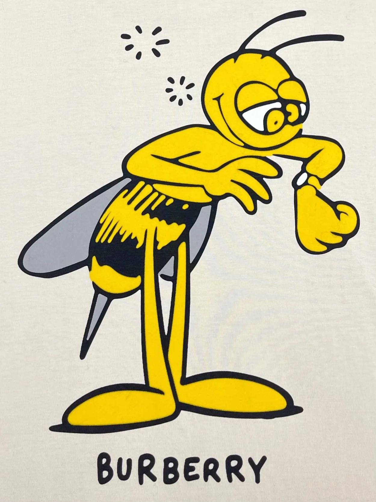 버버리 Bee 로고 코튼 티셔츠 베이지