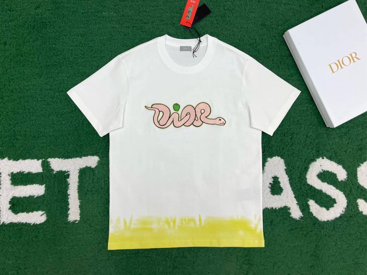 디올 AND KAWS 코튼 저지 캐주얼 핏 티셔츠