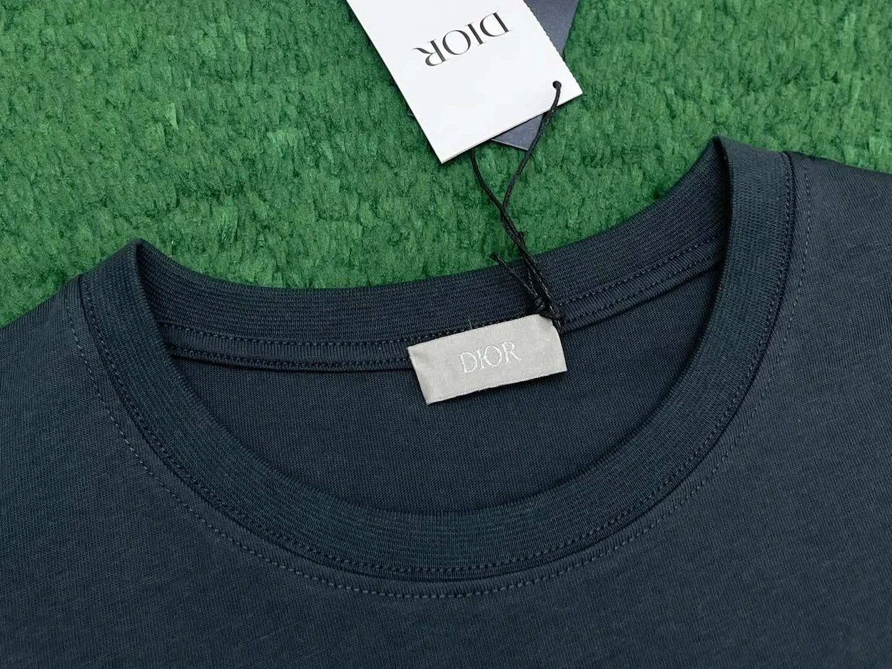 디올 AND KAWS 캐주얼 핏 티셔츠 블루
