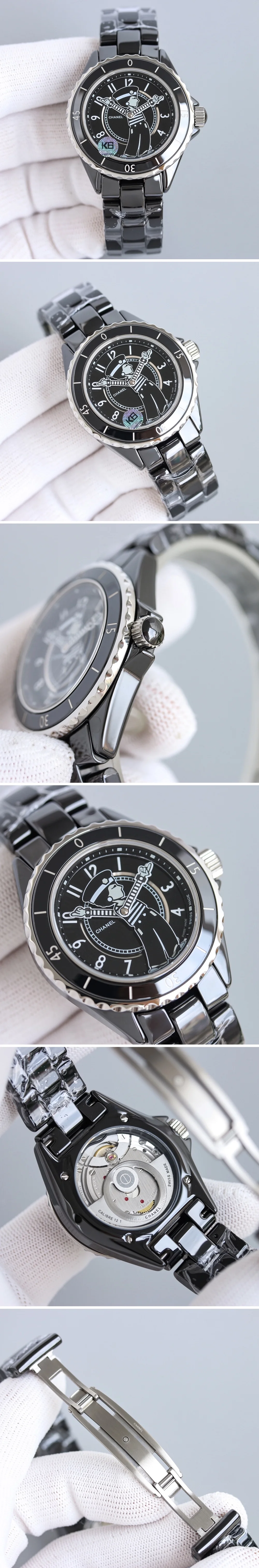 샤넬 24SS 마드모아젤 J12 라 파우자 블랙 38 MM
