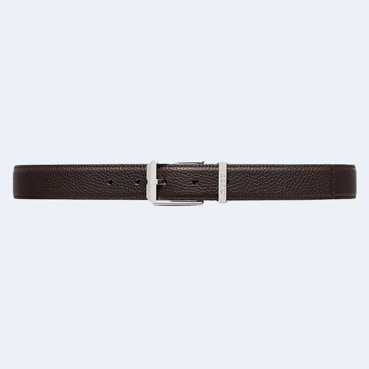 구찌 직사각형 버클 벨트 브라운 30mm