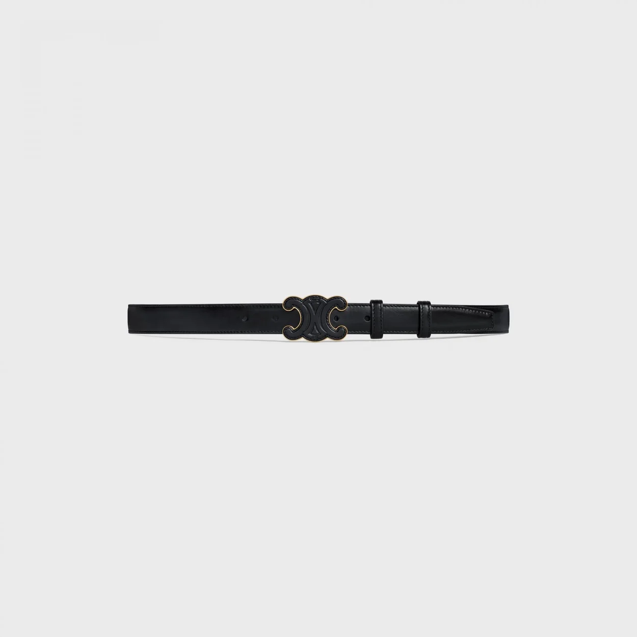 셀린느 미디엄 퀴어 트리옹프 벨트 블랙 25mm