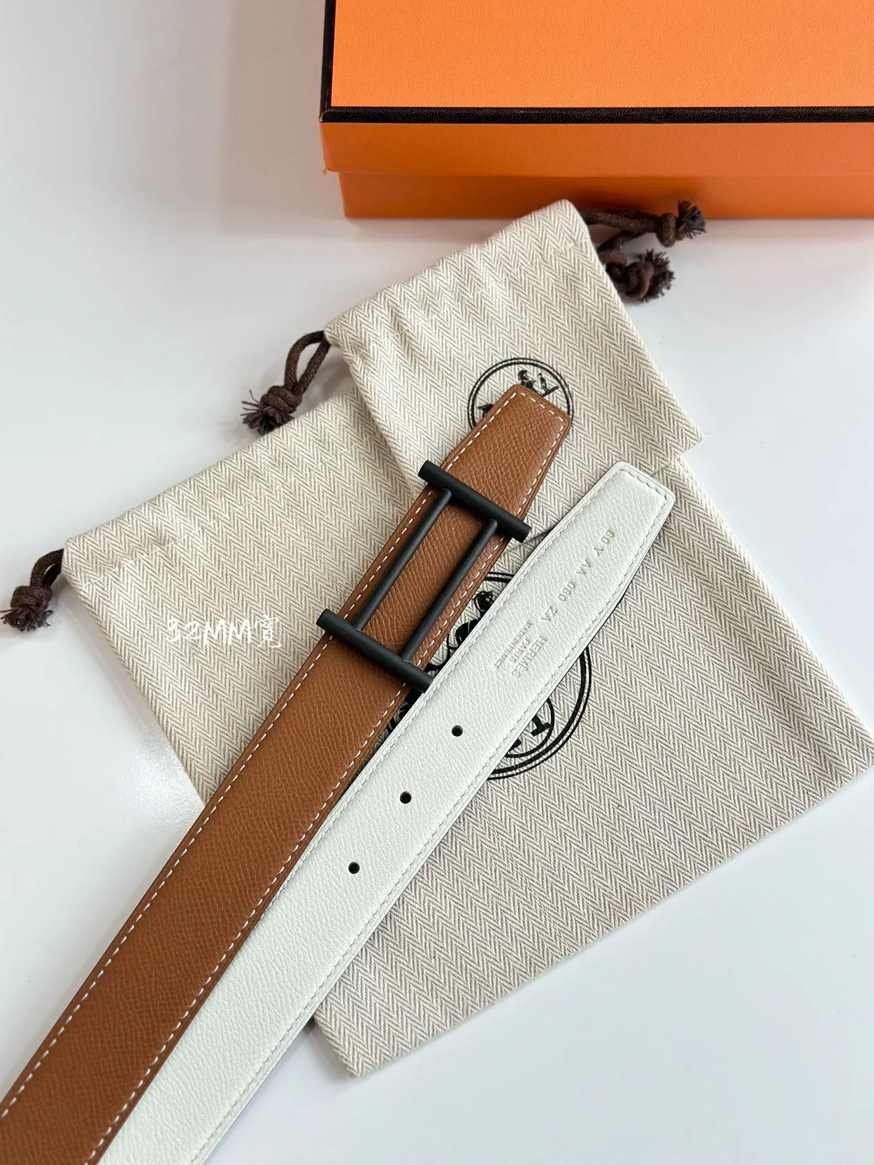 에르메스 라이더 리버서블 벨트 다크 32mm