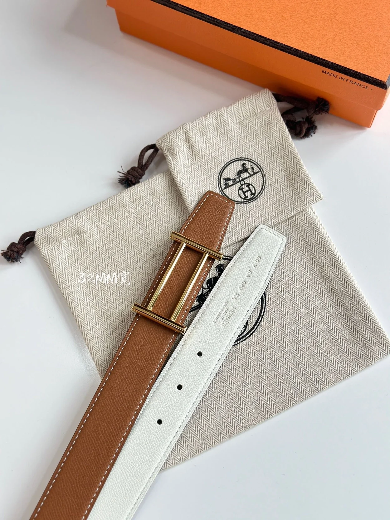 에르메스 라이더 리버서블 벨트 골드 32mm