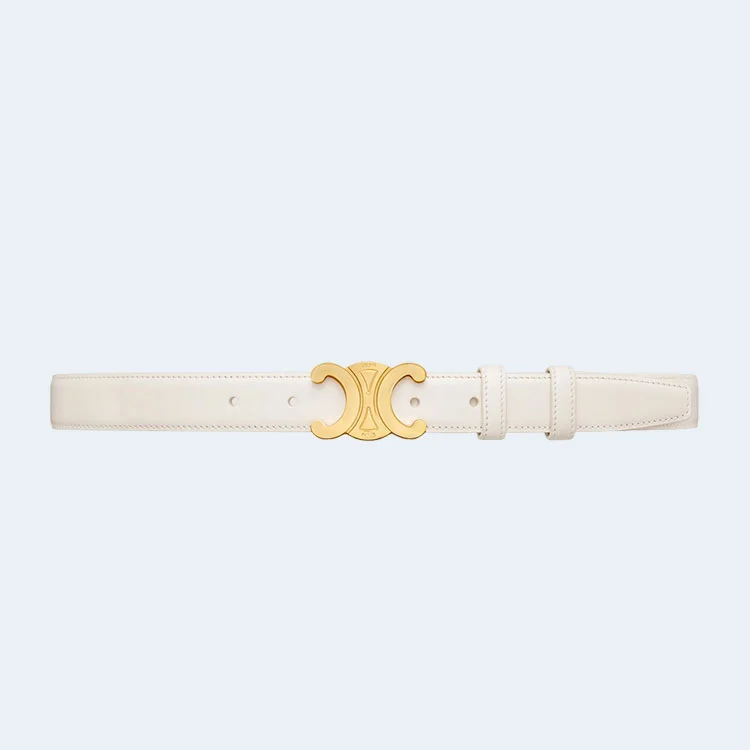 셀린느 미디엄 트리옹프 벨트 화이트 25mm