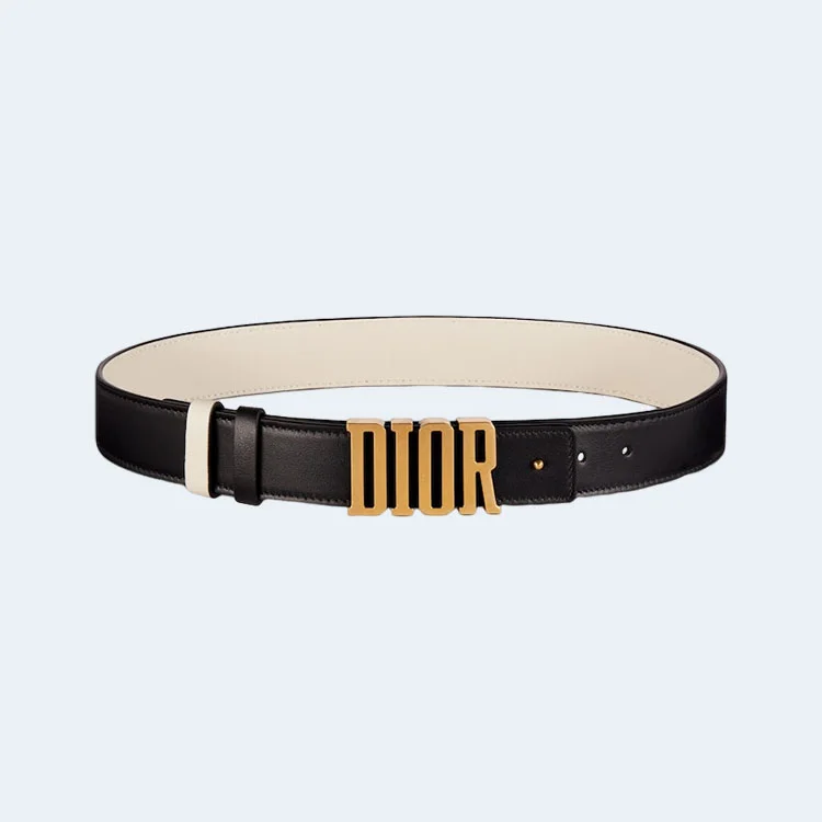 디올 D-FENCE 리버서블 벨트 블랙 아이보리 30mm