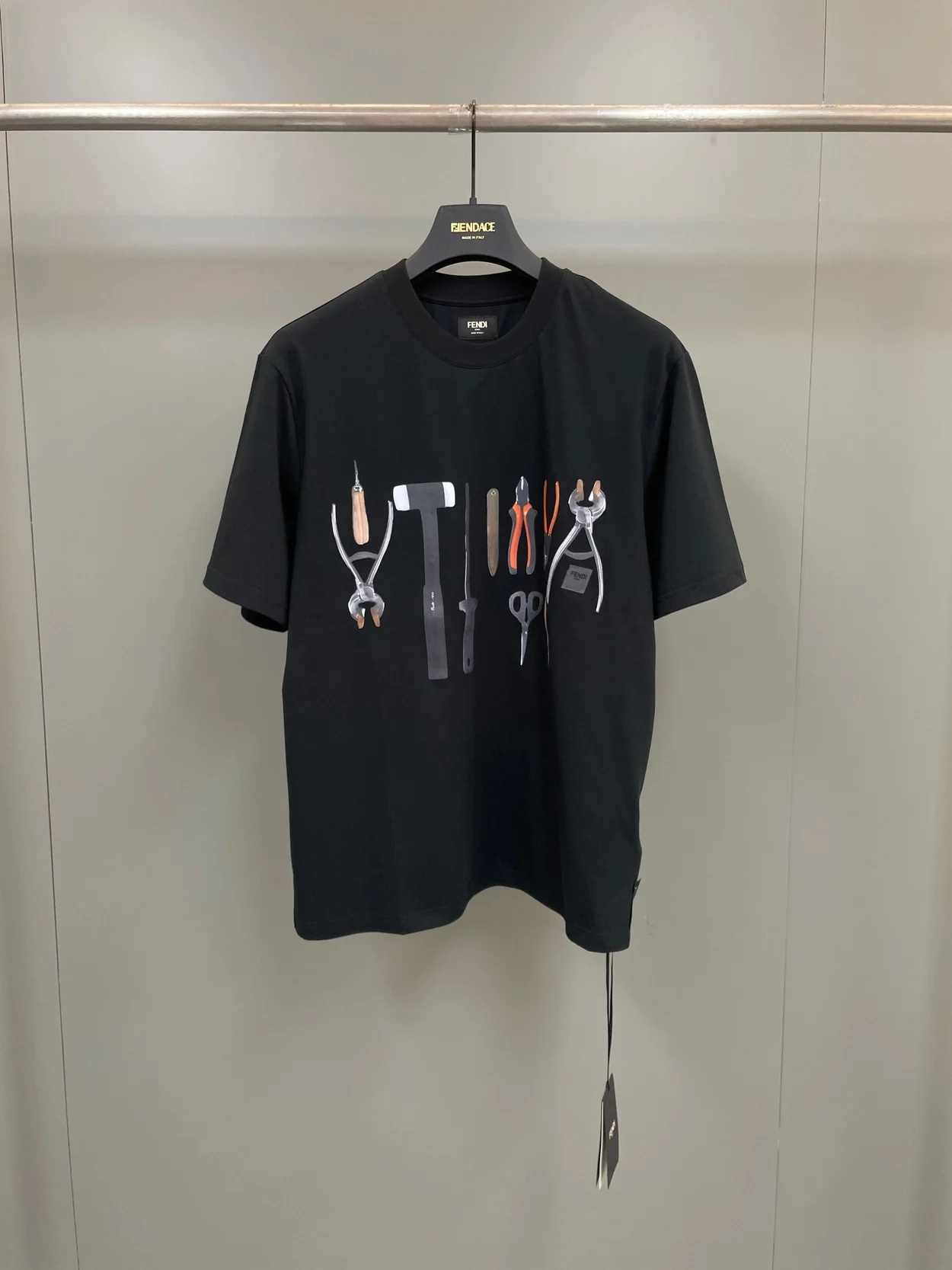 펜디 툴 코튼 티셔츠 블랙