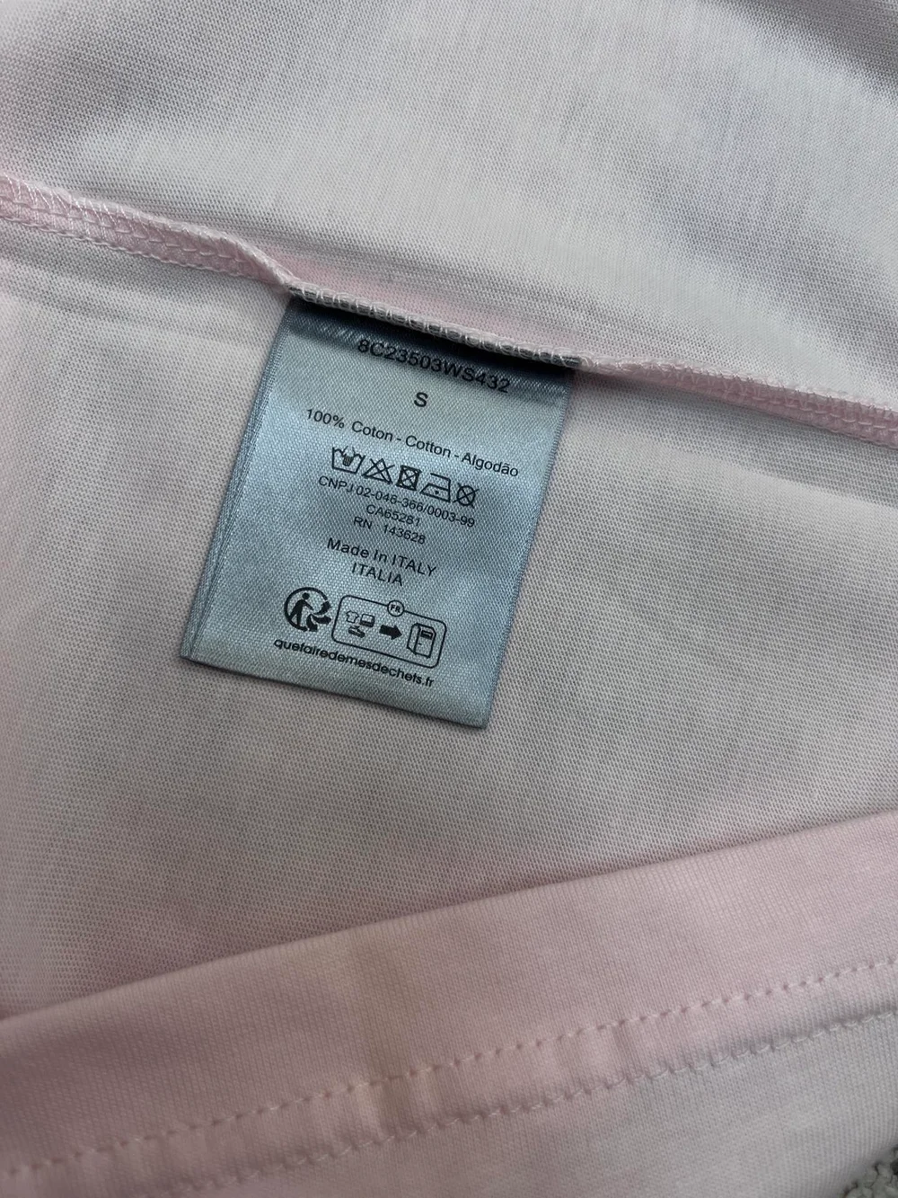디올 아이콘 캐주얼 핏 티셔츠 핑크
