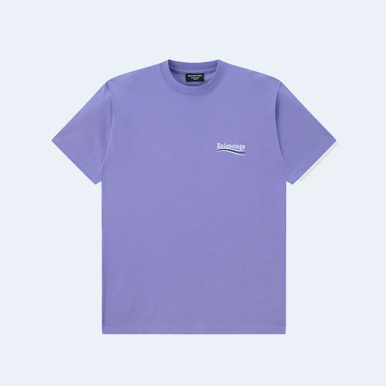 발렌시아가 웨이브 로고 오버핏 티셔츠 퍼플