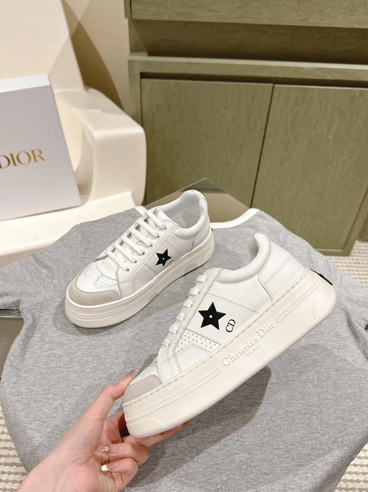 디올 star 스니커즈 화이트 블랙