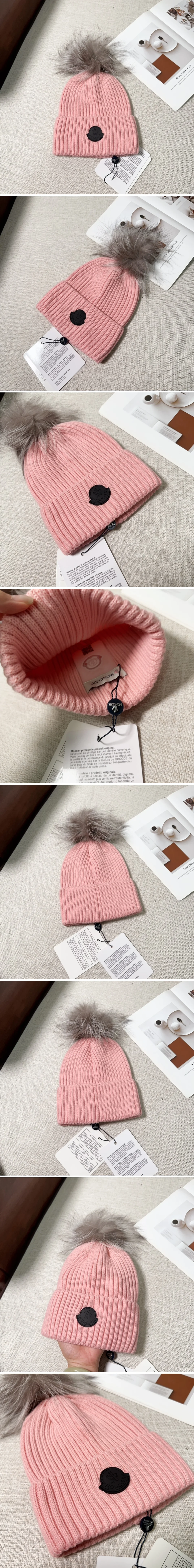 몽클레어 폼폼 울 비니 핑크 상세 이미지 2