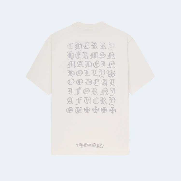 크롬하츠 크로아 하트 다이아몬드 로고 티셔츠 화이트