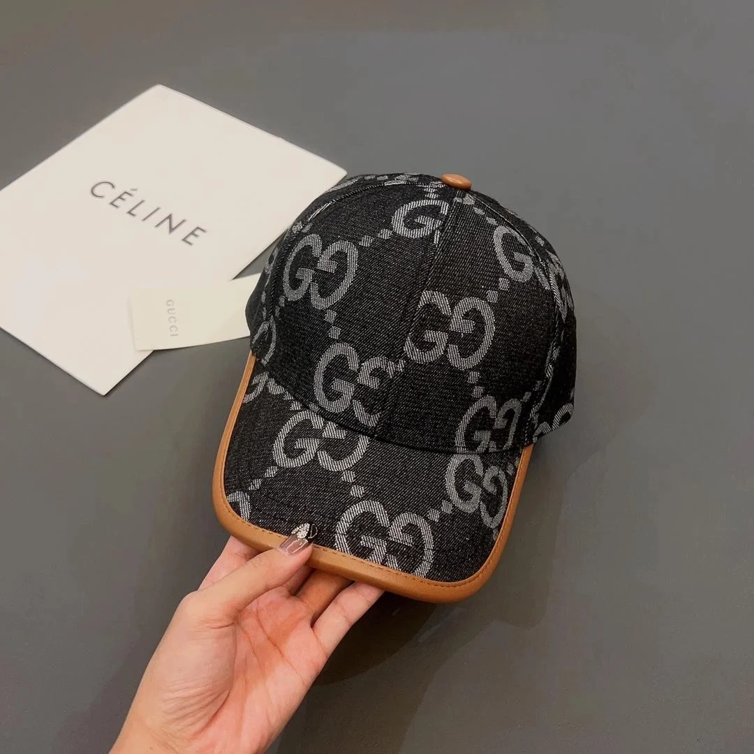 구찌 데님 코튼 블랙 베이스볼 캡
