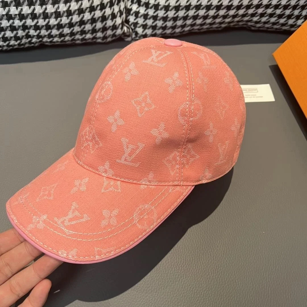 루이비통 풀 자카드 핑크 베이스볼 캡