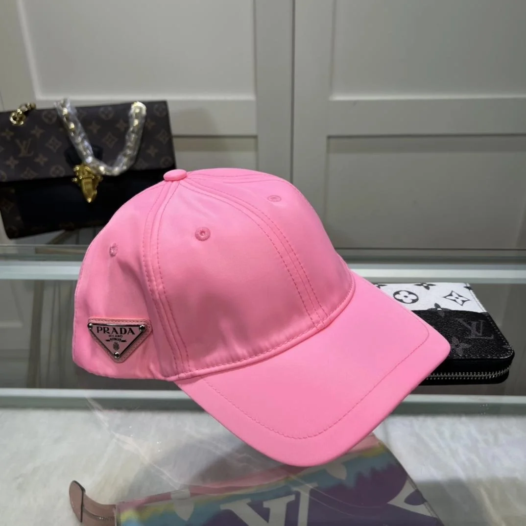프라다 리나일론 핑크 베이스볼 캡
