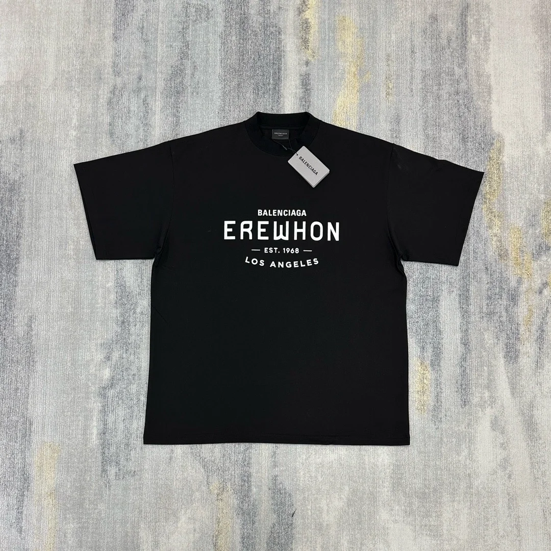 발렌시아가 x Erewhon 오버사이즈 로스 앤젤레스 티셔츠 블랙