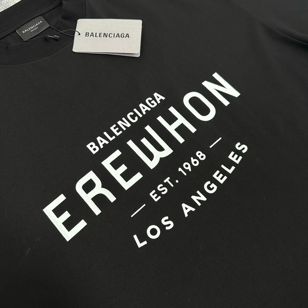 발렌시아가 x Erewhon 오버사이즈 로스 앤젤레스 티셔츠 블랙