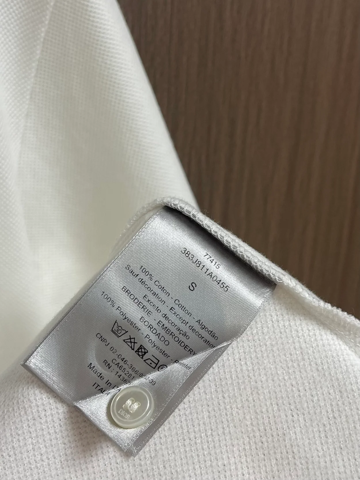 디올 로고 자수 폴로 셔츠 화이트