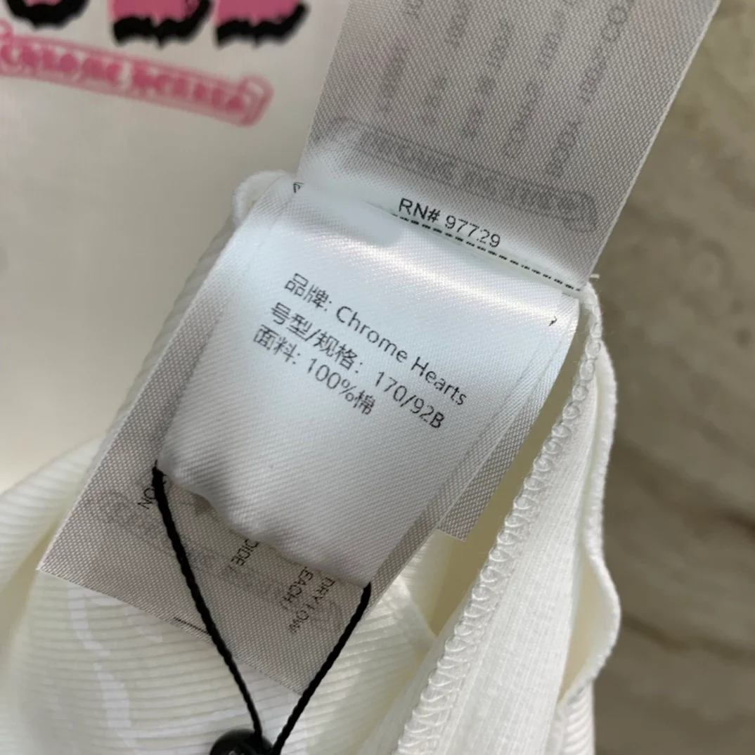 크롬하츠 디들리 돌 핑크 탱크 탑 화이트