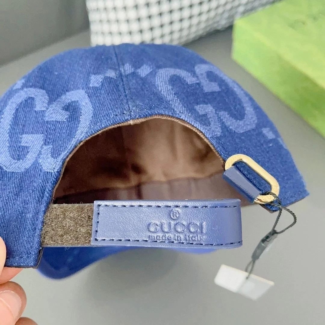 구찌 GG 블루 데님 베이스볼 캡