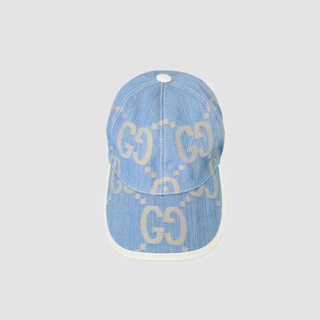 구찌 GG 라이트 블루 데님 베이스볼 캡