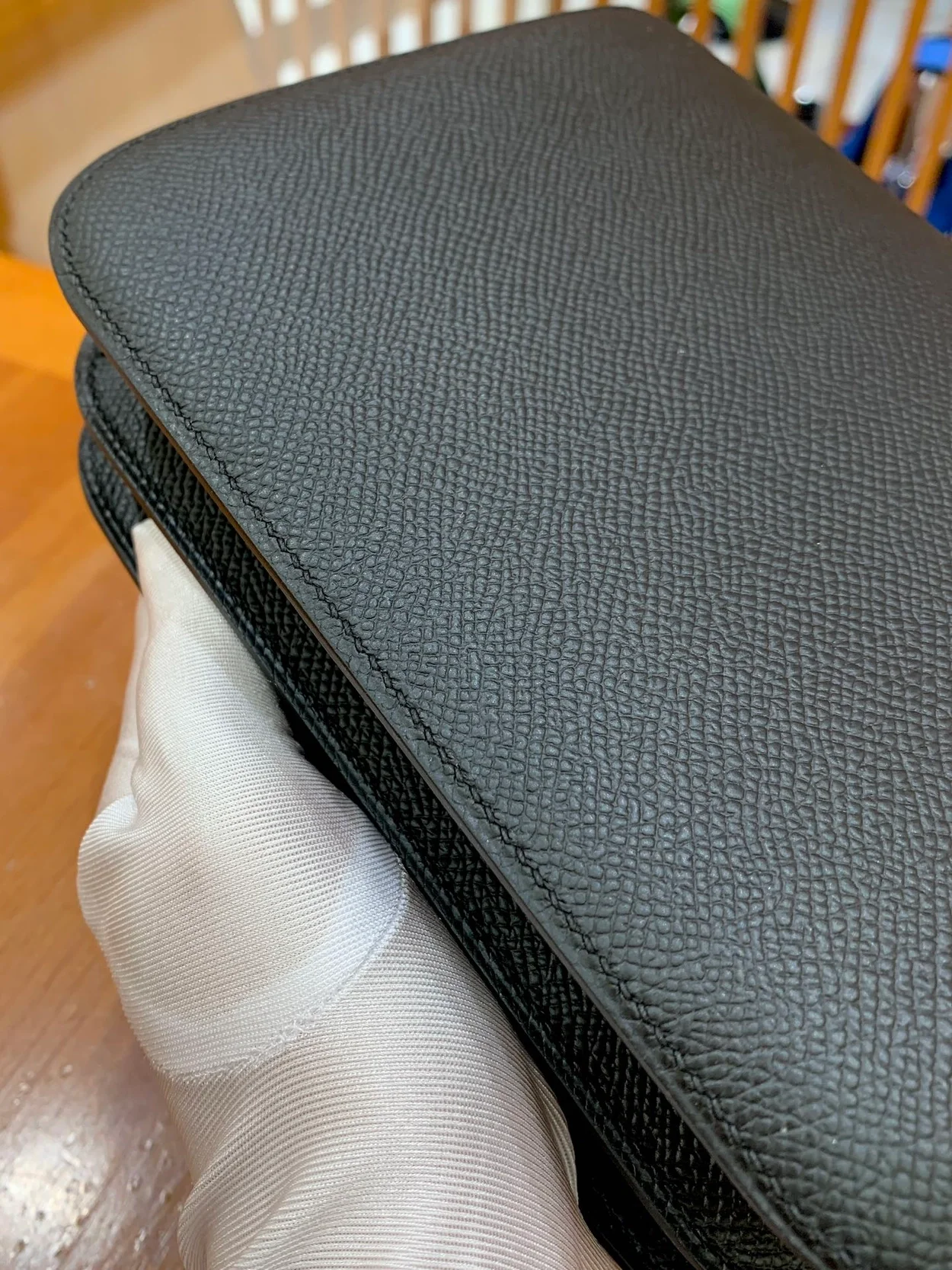 에르메스 콘스탄스 18 블랙 앱송 에나멜 인레이 버클 팔라듐 하드웨어 (100% HAND MADE)