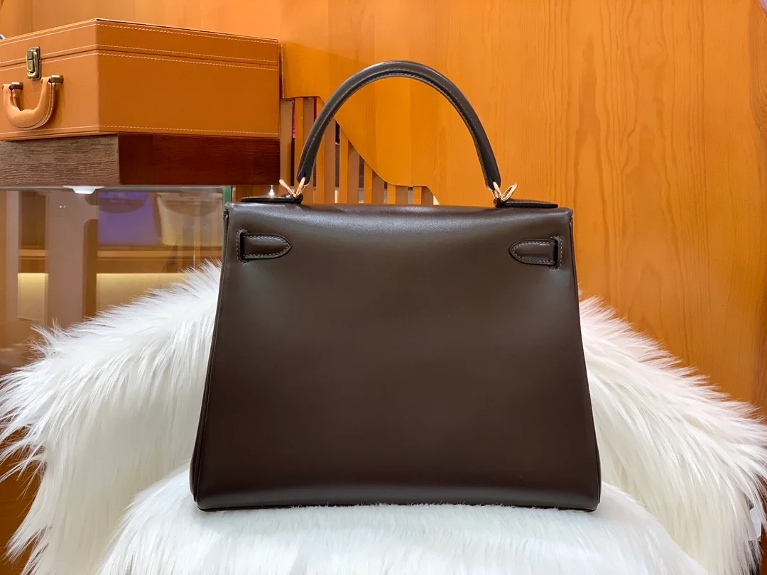 에르메스 켈리 28 르투르네 박스 초콜릿 골드 하드웨어 (100% HAND MADE)